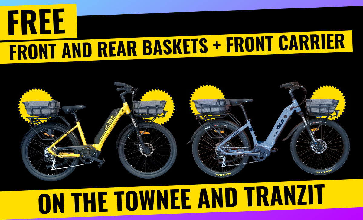 Free front and rear baskets + front carrier on the Townee and Tranzit