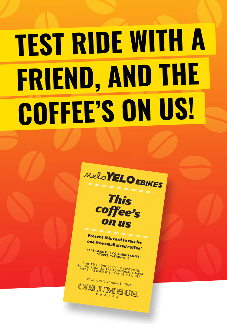 Test ride with a friend, and the coffee’s on us!