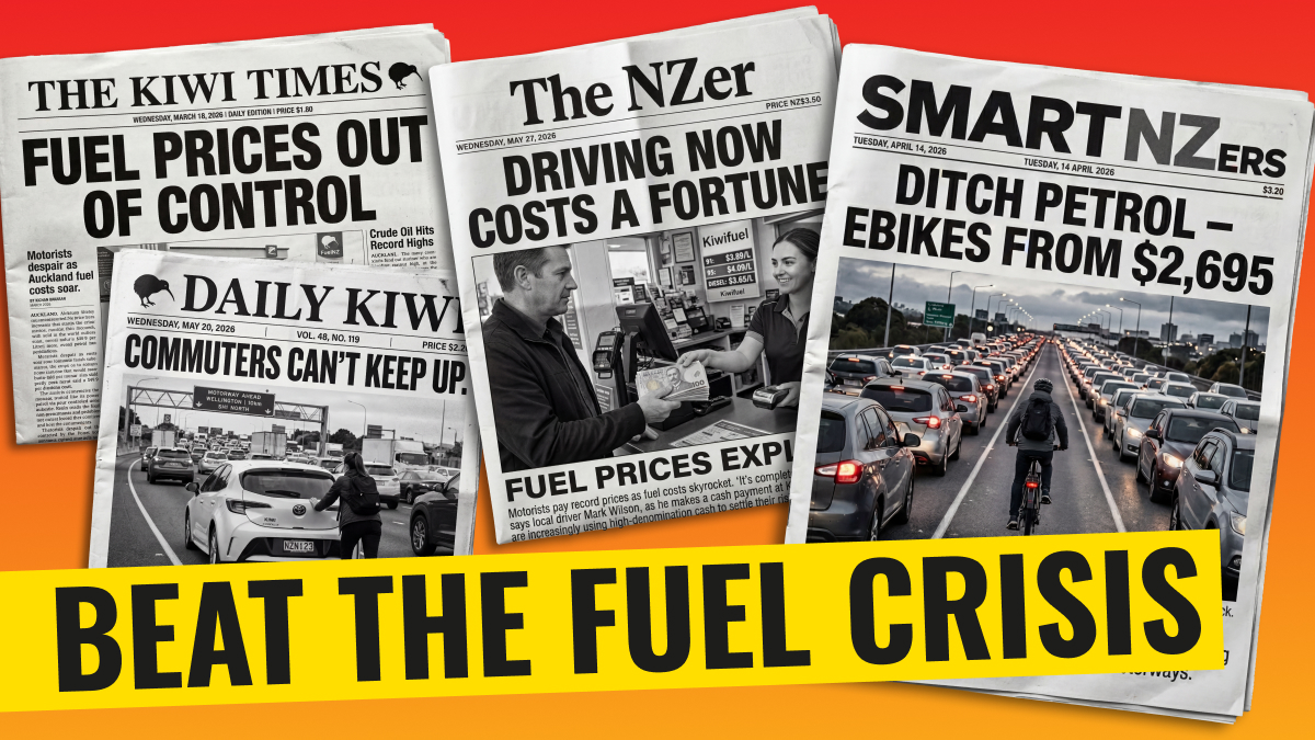 Why more Kiwis are turning to electric bikes as fuel prices soar. Beat the fuel crisis!